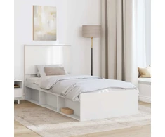Lovos rėmas Balta 90 x 190 cm Kietos pušies mediena