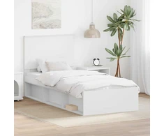 Lovos rėmas Balta 90 x 200 cm Kietos pušies mediena