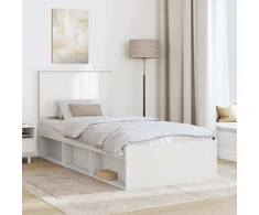 Lovos rėmas Balta 90 x 200 cm Kietos pušies mediena