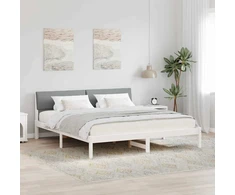 Lovos rėmas Balta ir šviesiai pilka 180 x 200 cm Pušies masyvas