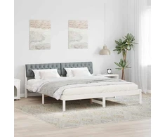 Lovos rėmas Balta ir šviesiai pilka 180 x 200 cm Pušies masyvas