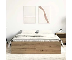 Lova Lovos rėmas be čiužinio, artisano ąžuolo, 135x190 cm