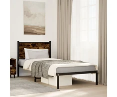 Lova Lovos rėmas be čiužinio, dūminio ąžuolo, 75x190cm, metalas