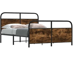 Lovos rėmas be čiužinio, dūminio ąžuolo, 140x200cm, metalas