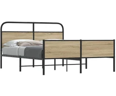 Lovos rėmas be čiužinio, dūminio ąžuolo, 160x200cm, metalas