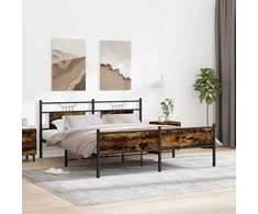 Lovos rėmas be čiužinio, dūminio ąžuolo, 160x200cm, metalas