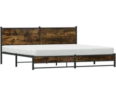 Lovos rėmas be čiužinio, dūminio ąžuolo, 200x200cm, metalas