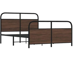 Lovos rėmas be čiužinio, rudas ąžuolo, 140x190cm, metalas