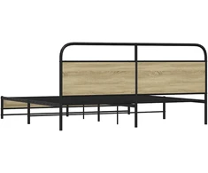 Lovos rėmas be čiužinio, sonoma ąžuolo, 200x200cm, metalas
