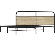 Lovos rėmas be čiužinio, sonoma ąžuolo, 180x200cm, metalas