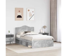 Lova Lovos rėmas Betoninė 120 x 200 cm Kietos pušies mediena