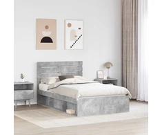 Lova Lovos rėmas Betoninė 120 x 200 cm Kietos pušies mediena
