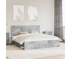 Lovos rėmas Betono pilka 180 x 200 cm Kietos pušies mediena