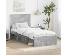 Lova Lovos rėmas Betoninė 90 x 200 cm Kietos pušies mediena