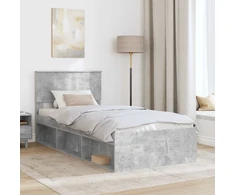 Lova Lovos rėmas Betoninė 90 x 200 cm Kietos pušies mediena