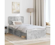 Lova Lovos rėmas Betoninė 90 x 200 cm Kietos pušies mediena