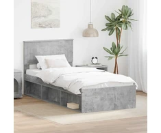 Lova Lovos rėmas Betoninė 90 x 200 cm Kietos pušies mediena