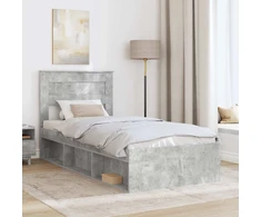Lova Lovos rėmas Betoninė 90 x 200 cm Kietos pušies mediena