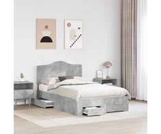 Lova Lovos rėmas Betono pilka 135 x 190 cm Apdirbta mediena