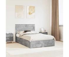 Lova Lovos rėmas Betono pilka 135 x 190 cm Apdirbta mediena