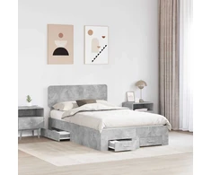 Lova Lovos rėmas Betono pilka 135 x 190 cm Apdirbta mediena
