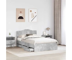 Lova Lovos rėmas Betono pilka 135 x 190 cm Inžinerinė mediena