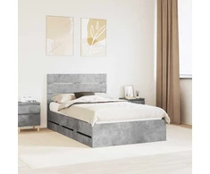 Lova Lovos rėmas Betono pilka 135 x 190 cm Inžinerinė mediena