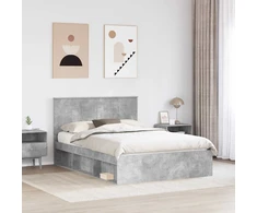 Lova Lovos rėmas Betono pilka 135 x 190 cm Kietos pušies mediena