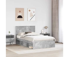 Lova Lovos rėmas Betono pilka 135 x 190 cm Kietos pušies mediena