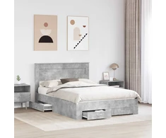 Lovos rėmas Betono pilka 140 x 200 cm Apdirbta mediena