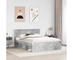 Lovos rėmas Betono pilka 150 x 200 cm Kietos pušies mediena