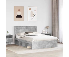 Lovos rėmas Betono pilka 150 x 200 cm Kietos pušies mediena