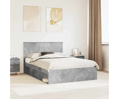 Lovos rėmas Betono pilka 150 x 200 cm Kietos pušies mediena