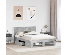 Lovos rėmas Betono pilka 160 x 200 cm Apdirbta mediena