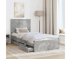 Lova Lovos rėmas Betono pilka 75 x 190 cm Inžinerinė mediena