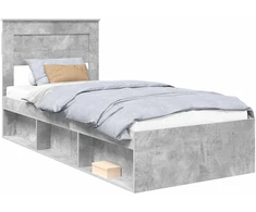 Lova Lovos rėmas Betono pilka 75 x 190 cm Kietos pušies mediena