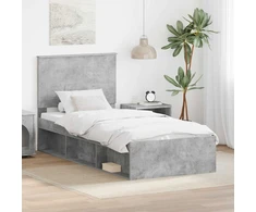 Lova Lovos rėmas Betono pilka 75 x 190 cm Kietos pušies mediena