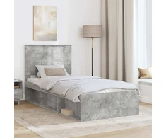 Lova Lovos rėmas Betono pilka 75 x 190 cm Kietos pušies mediena