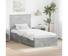 Lova Lovos rėmas Betono pilka 90 x 190 cm Apdirbta mediena