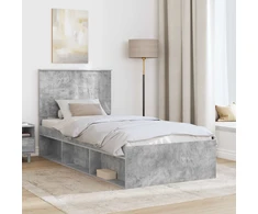 Lova Lovos rėmas Betono pilka 90 x 190 cm Kietos pušies mediena