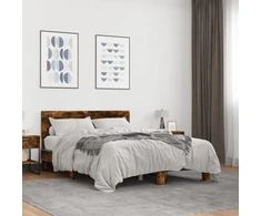 Lovos rėmas, dūminio ąžuolo, 140x200cm, mediena ir metalas