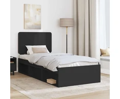Lova Lovos rėmas Juoda 100 x 200 cm Kietos pušies mediena