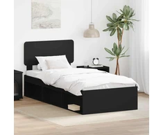 Lova Lovos rėmas Juoda 100 x 200 cm Kietos pušies mediena