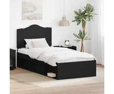 Lova Lovos rėmas Juoda 100 x 200 cm Kietos pušies mediena