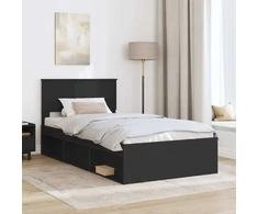 Lova Lovos rėmas Juoda 100 x 200 cm Kietos pušies mediena