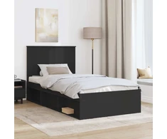 Lova Lovos rėmas Juoda 100 x 200 cm Kietos pušies mediena