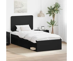 Lova Lovos rėmas Juoda 100 x 200 cm Kietos pušies mediena