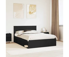 Lova Lovos rėmas Juoda 135 x 190 cm Kietos pušies mediena