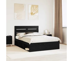 Lovos rėmas Juoda 140 x 190 cm Kietos pušies mediena