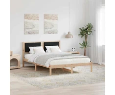 Lovos rėmas Juoda 150 x 200 cm Kietos pušies mediena